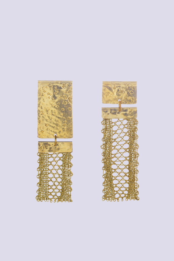 ER1801 Ariadne's Thread Candlelight Earrings Close up